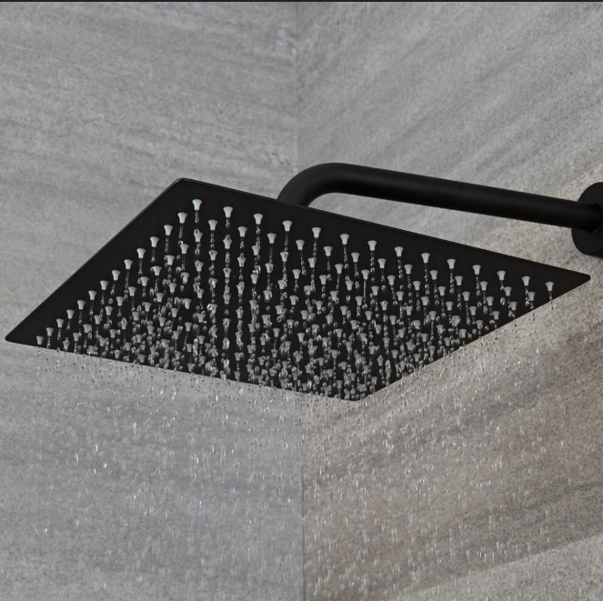 shower head 12 inch black