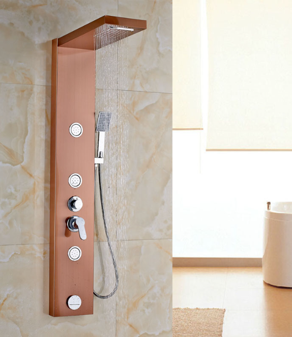 shower panel rose gold