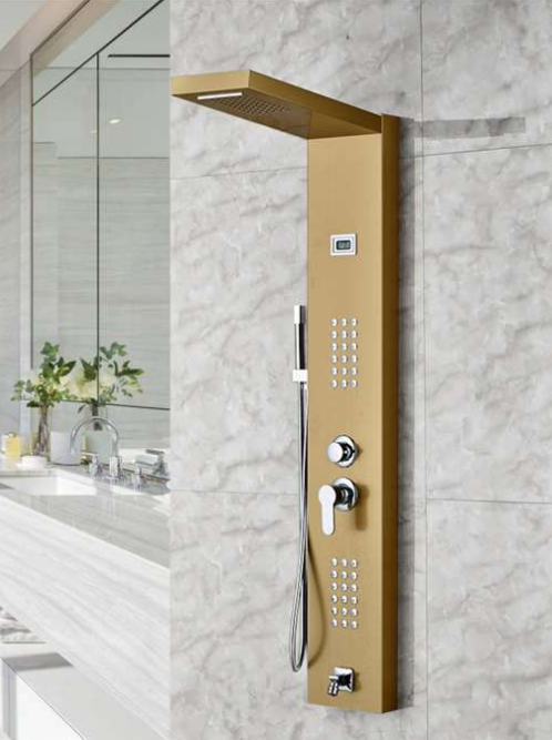 shower panel gold
