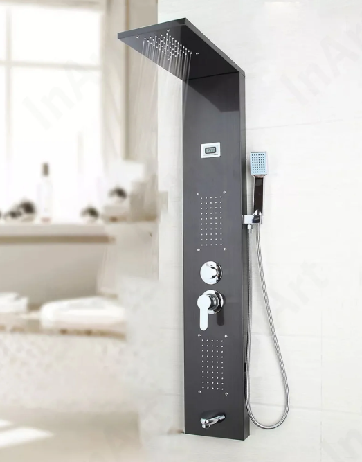 shower panel black