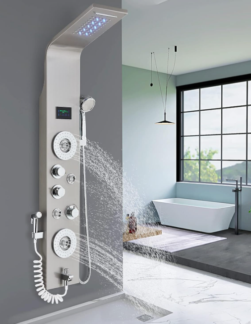shower panel chrome