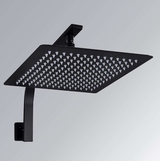 shower head 8 inch black
